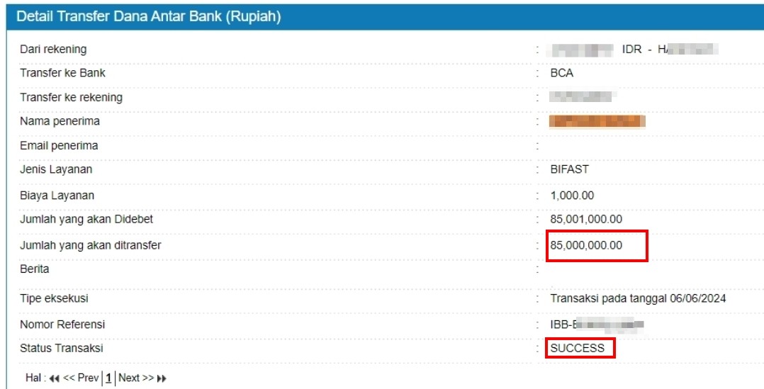 Salah Satu Bukti Pembayaran JP di 8Togel