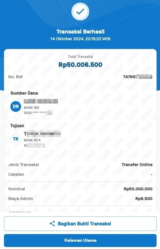 Salah Satu Bukti Pembayaran JP di 8Togel