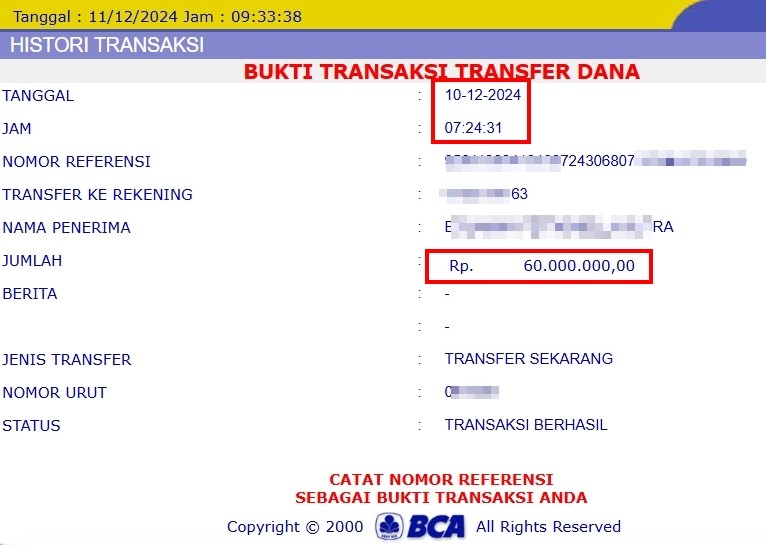 Salah Satu Bukti Pembayaran JP di 8Togel