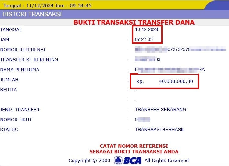 Salah Satu Bukti Pembayaran JP di 8Togel