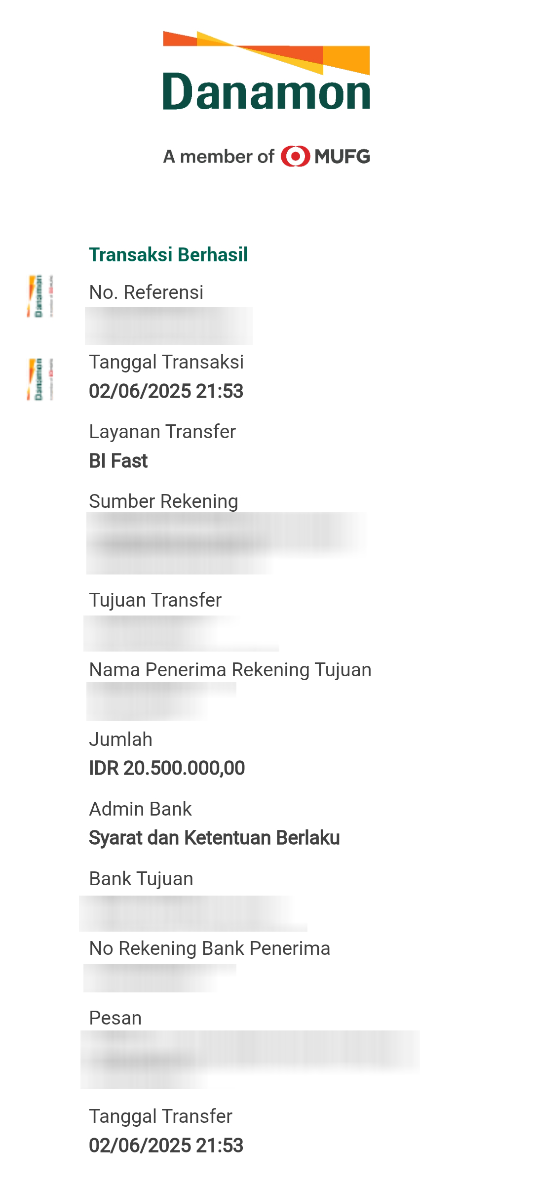 Bukti transfer
