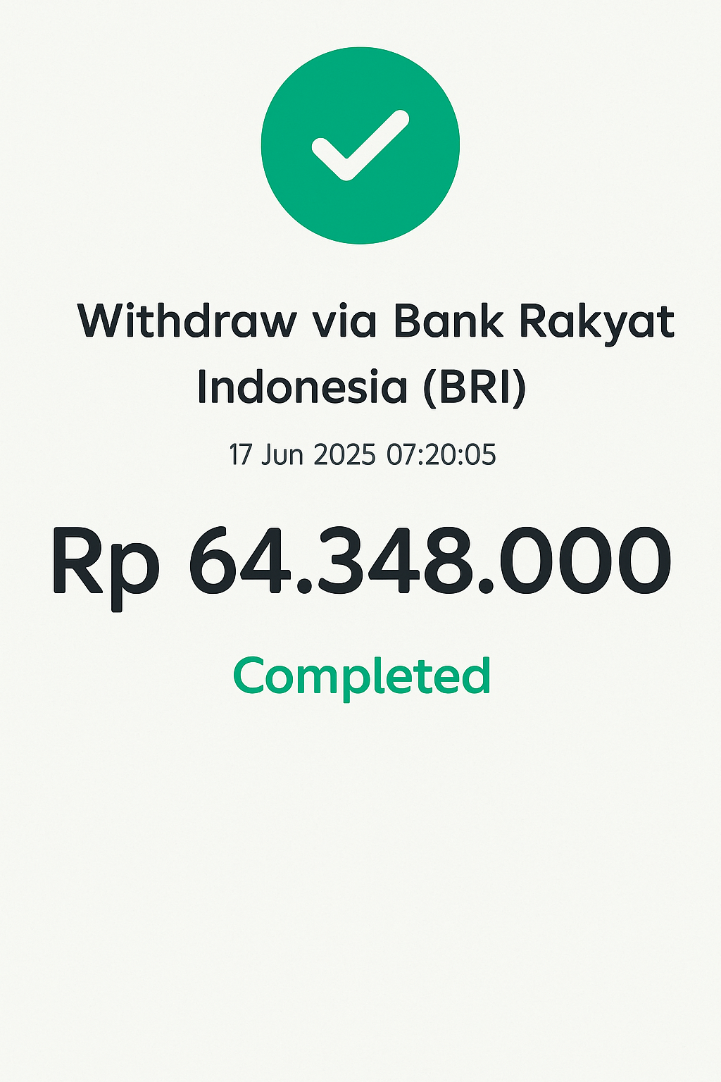 MEGA JACKPOT SPACEMAN Bukti Transfer